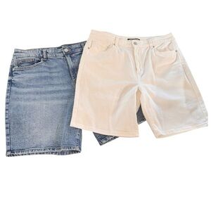 Joe Fresh Bundle of 2 Denim Shorts Size 32 100% Cotton